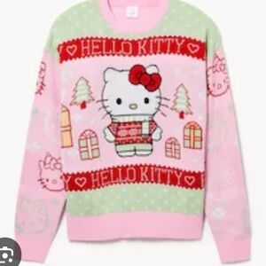 Hello Kitty Pink and Red Holiday Sweater Size XXL